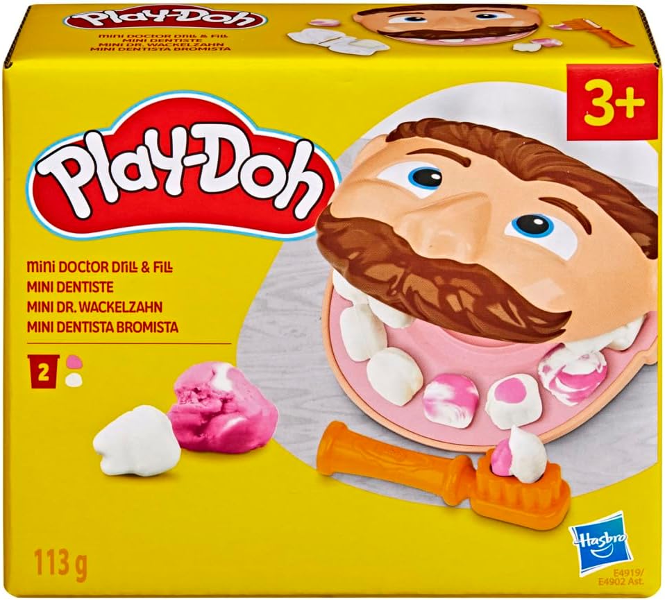 Set de Juego Hasbro Play-Doh Mini Dentista Bromista con accesorios y 2 Botes de masa moldeable